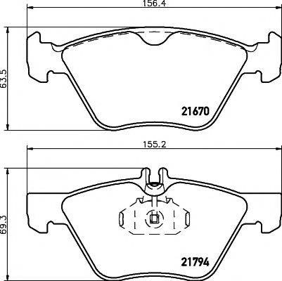 HELLA PAGID 8DB355007861 Комплект тормозных колодок, дисковый тормоз