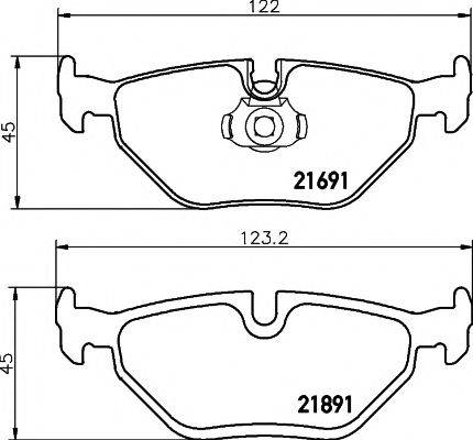 HELLA PAGID 8DB355007981 Комплект тормозных колодок, дисковый тормоз