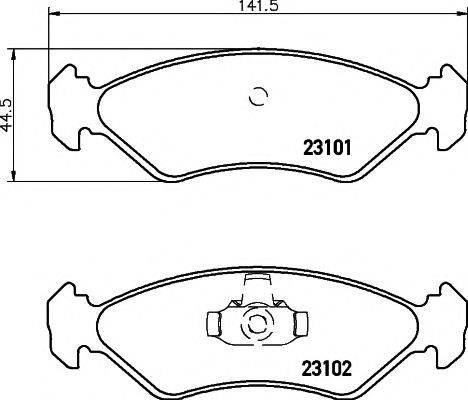 HELLA PAGID 8DB355008051 Комплект тормозных колодок, дисковый тормоз