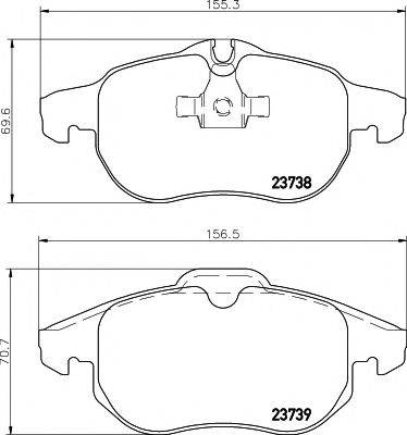 HELLA PAGID 8DB355009311 Комплект тормозных колодок, дисковый тормоз