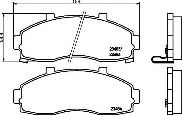 HELLA PAGID 8DB355009951 Комплект тормозных колодок, дисковый тормоз