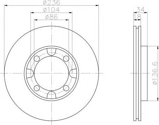 HELLA PAGID 8DD355105341 Тормозной диск