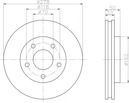 HELLA PAGID 8DD355106011 Тормозной диск