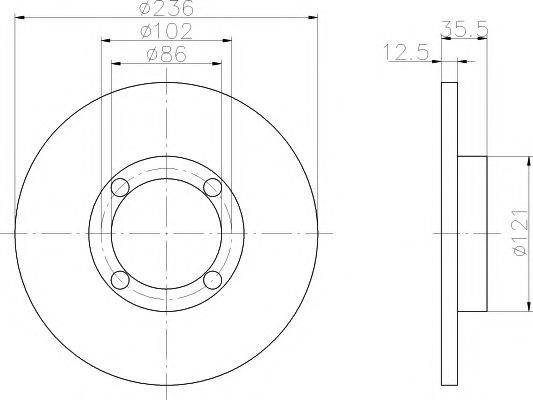 HELLA PAGID 8DD355107011 Тормозной диск