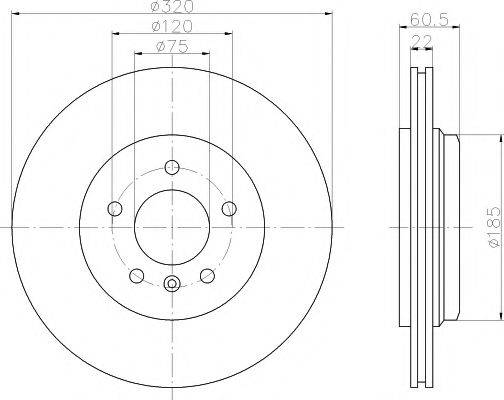 HELLA PAGID 8DD355107681 Тормозной диск