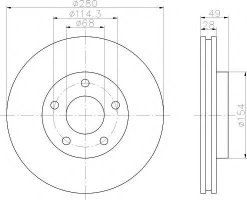 HELLA PAGID 8DD355108001 Тормозной диск