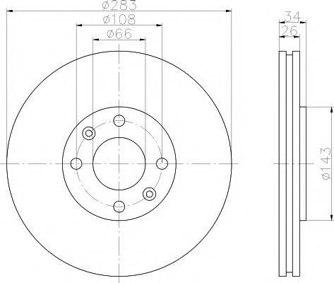 HELLA PAGID 8DD355108361 Тормозной диск