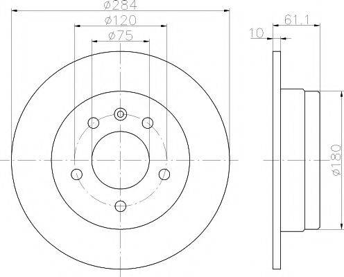 HELLA PAGID 8DD355100511 Тормозной диск