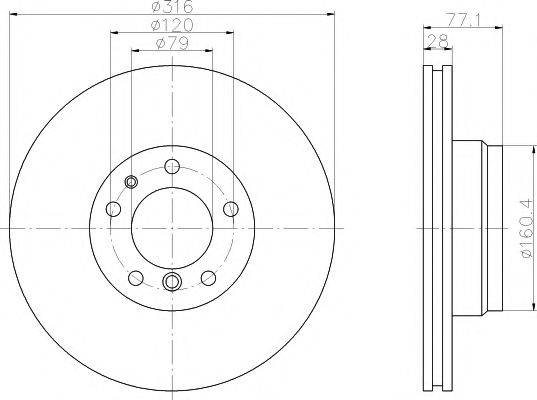 HELLA PAGID 8DD355104131 Тормозной диск