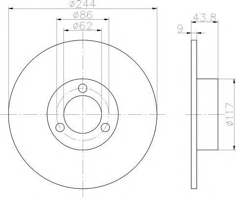 HELLA PAGID 8DD355100481 Тормозной диск