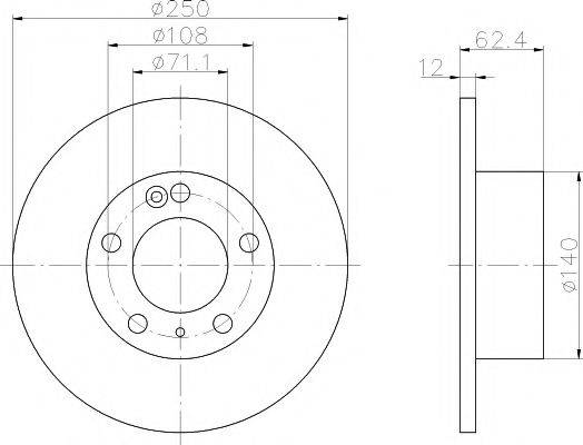 HELLA PAGID 8DD355103021 Тормозной диск