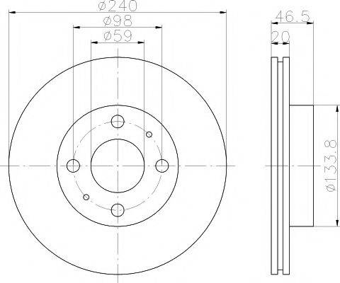 HELLA PAGID 8DD355101111 Тормозной диск
