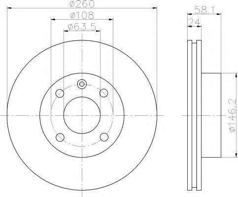 HELLA PAGID 8DD355100721 Тормозной диск
