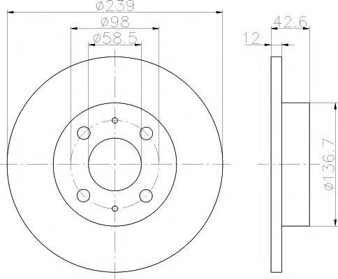 HELLA PAGID 8DD355101481 Тормозной диск