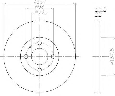 HELLA PAGID 8DD355103961 Тормозной диск