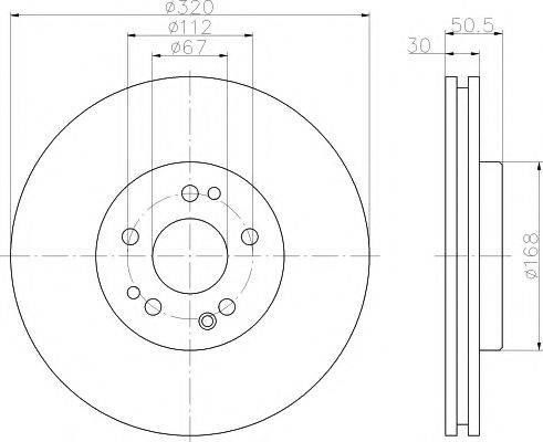 HELLA PAGID 8DD355103411 Тормозной диск