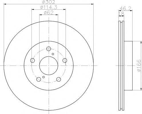 HELLA PAGID 8DD355106261 Тормозной диск