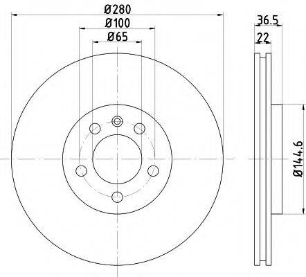 HELLA PAGID 8DD355105371 Тормозной диск