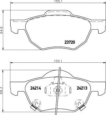 HELLA PAGID 8DB355010831 Комплект тормозных колодок, дисковый тормоз