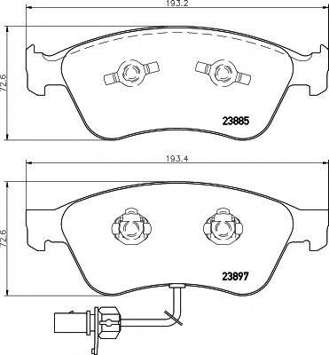HELLA PAGID 8DB355011021 Комплект тормозных колодок, дисковый тормоз