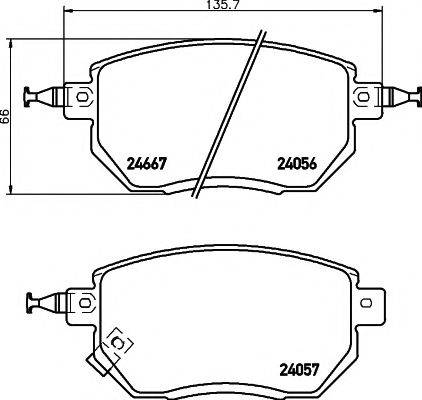 HELLA PAGID 8DB355011101 Комплект тормозных колодок, дисковый тормоз