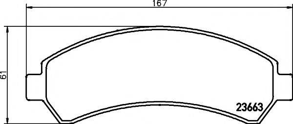 HELLA PAGID 8DB355011911 Комплект тормозных колодок, дисковый тормоз