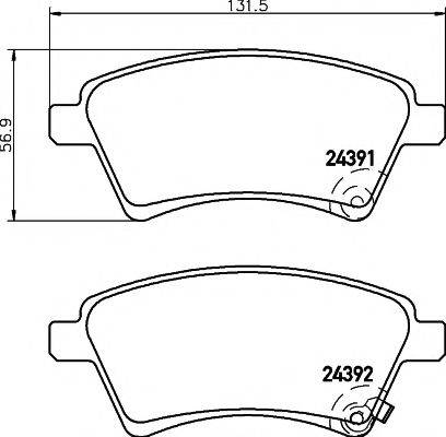 HELLA PAGID 8DB355012511 Комплект тормозных колодок, дисковый тормоз