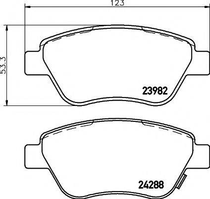 HELLA PAGID 8DB355012831 Комплект тормозных колодок, дисковый тормоз