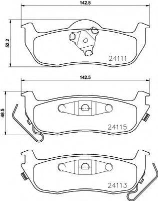 HELLA PAGID 8DB355013681 Комплект тормозных колодок, дисковый тормоз