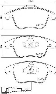 HELLA PAGID 8DB355014031 Комплект тормозных колодок, дисковый тормоз