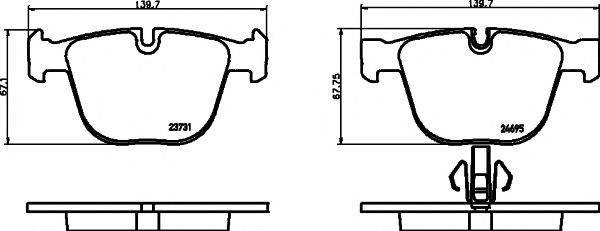 HELLA PAGID 8DB355014141 Комплект тормозных колодок, дисковый тормоз