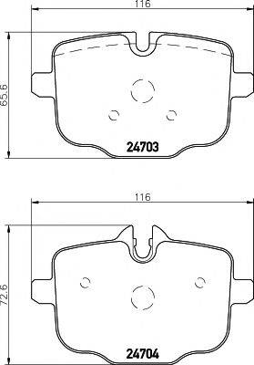 HELLA PAGID 8DB355014361 Комплект тормозных колодок, дисковый тормоз