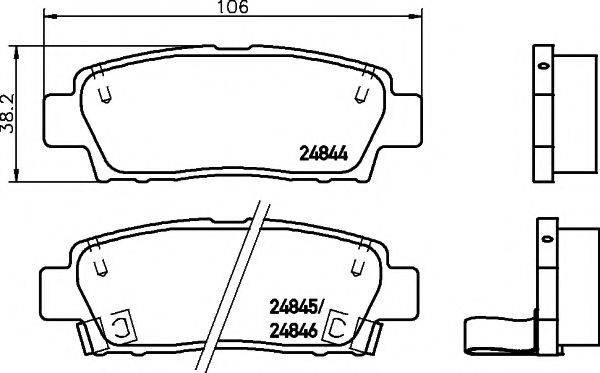 HELLA PAGID 8DB355014771 Комплект тормозных колодок, дисковый тормоз