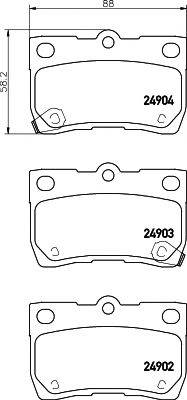 HELLA PAGID 8DB355014861 Комплект тормозных колодок, дисковый тормоз