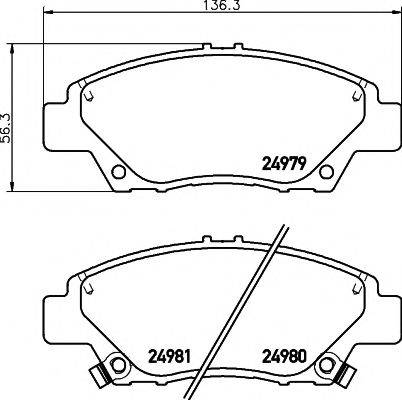 HELLA PAGID 8DB355015001 Комплект тормозных колодок, дисковый тормоз