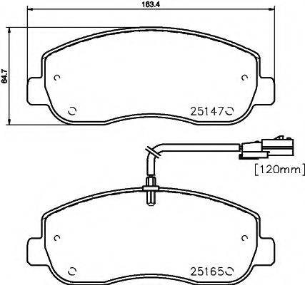 HELLA PAGID 8DB355015291 Комплект тормозных колодок, дисковый тормоз