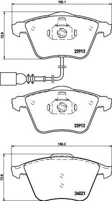 HELLA PAGID 8DB355015971 Комплект тормозных колодок, дисковый тормоз