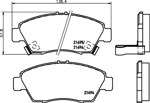 HELLA PAGID 8DB355016461 Комплект тормозных колодок, дисковый тормоз