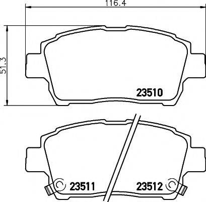 HELLA PAGID 8DB355017081 Комплект тормозных колодок, дисковый тормоз