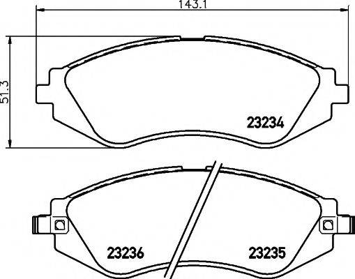 HELLA PAGID 8DB355017141 Комплект тормозных колодок, дисковый тормоз