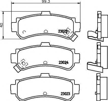 HELLA PAGID 8DB355017191 Комплект тормозных колодок, дисковый тормоз