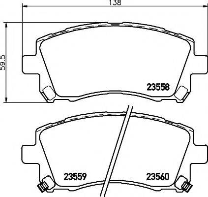 HELLA PAGID 8DB355017291 Комплект тормозных колодок, дисковый тормоз