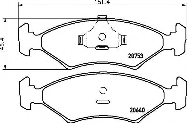 HELLA PAGID 8DB355017361 Комплект тормозных колодок, дисковый тормоз