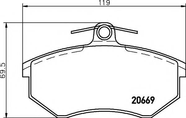 HELLA PAGID 8DB355017701 Комплект тормозных колодок, дисковый тормоз