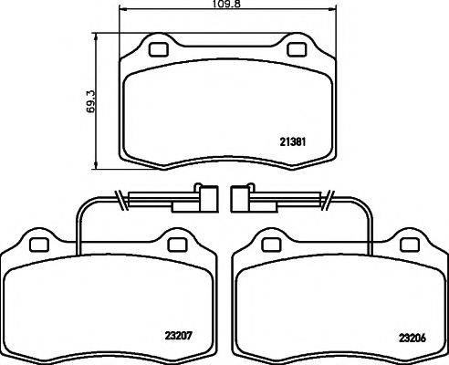 HELLA PAGID 8DB355018421 Комплект тормозных колодок, дисковый тормоз