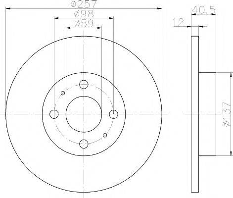 HELLA PAGID 8DD355117931 Тормозной диск