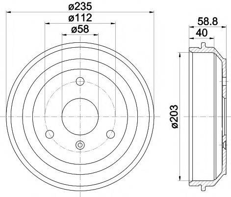 HELLA PAGID 8DT355301851 Тормозной барабан