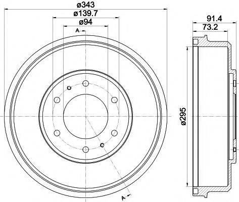 HELLA PAGID 8DT355301821 Тормозной барабан