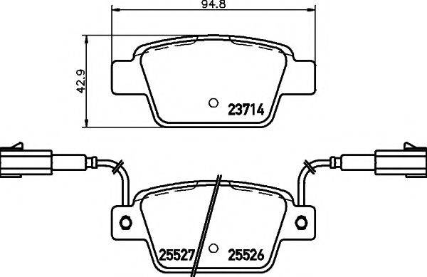 HELLA PAGID 8DB355020181 Комплект тормозных колодок, дисковый тормоз