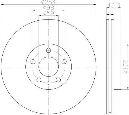 HELLA PAGID 8DD355118411 Тормозной диск